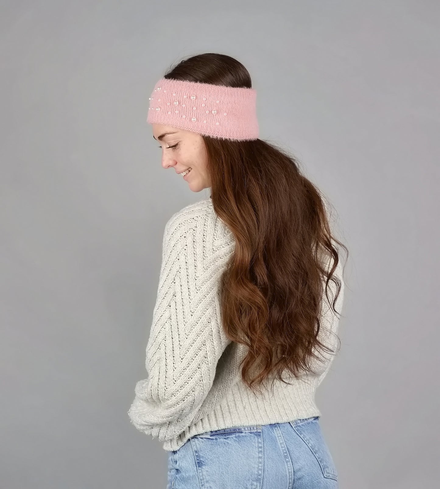 PEARLS EARWARMER WITH FLEECE LINING