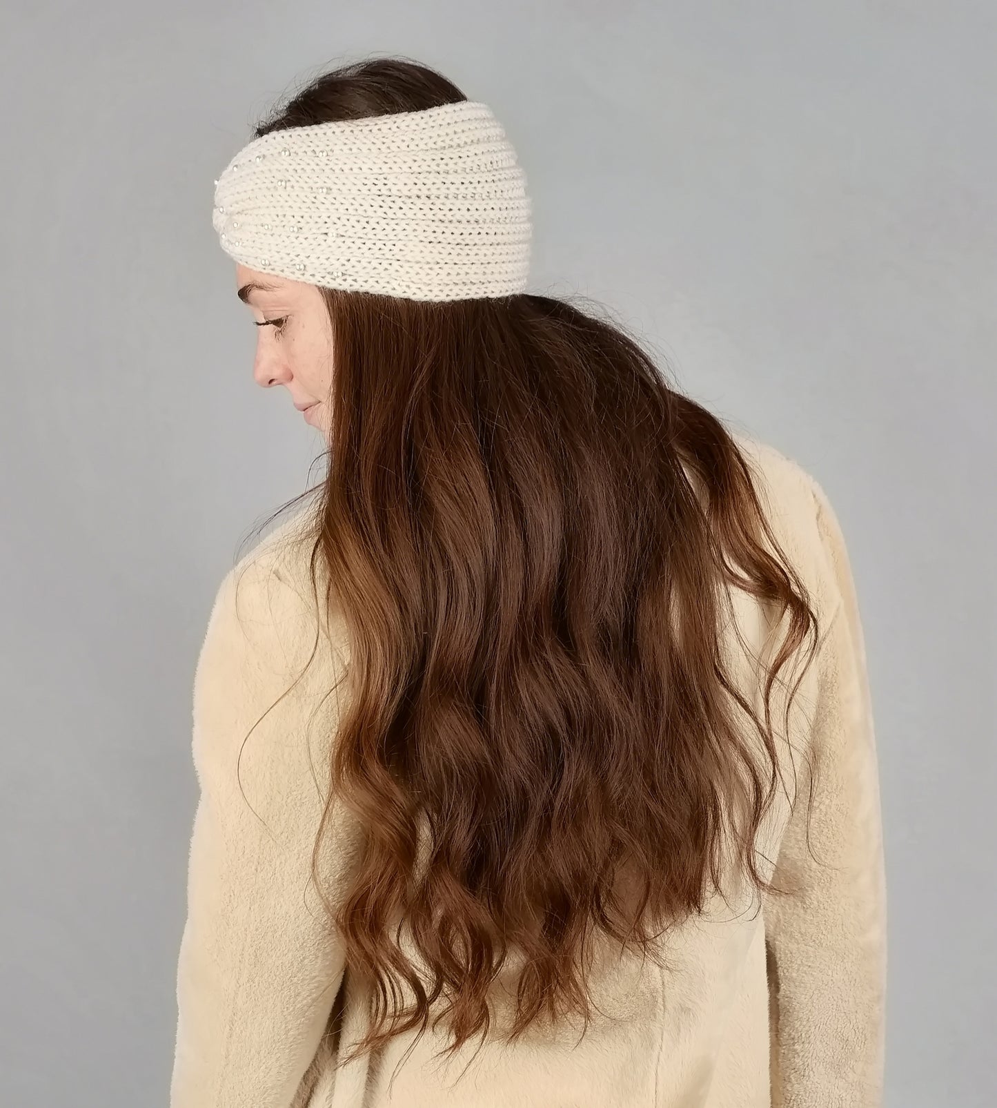 PEARLS TWIST RIBBED  EARWARMER