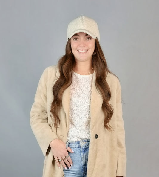 TEDDY BEAR BASEBALL SHERPA BASEBALL CAP