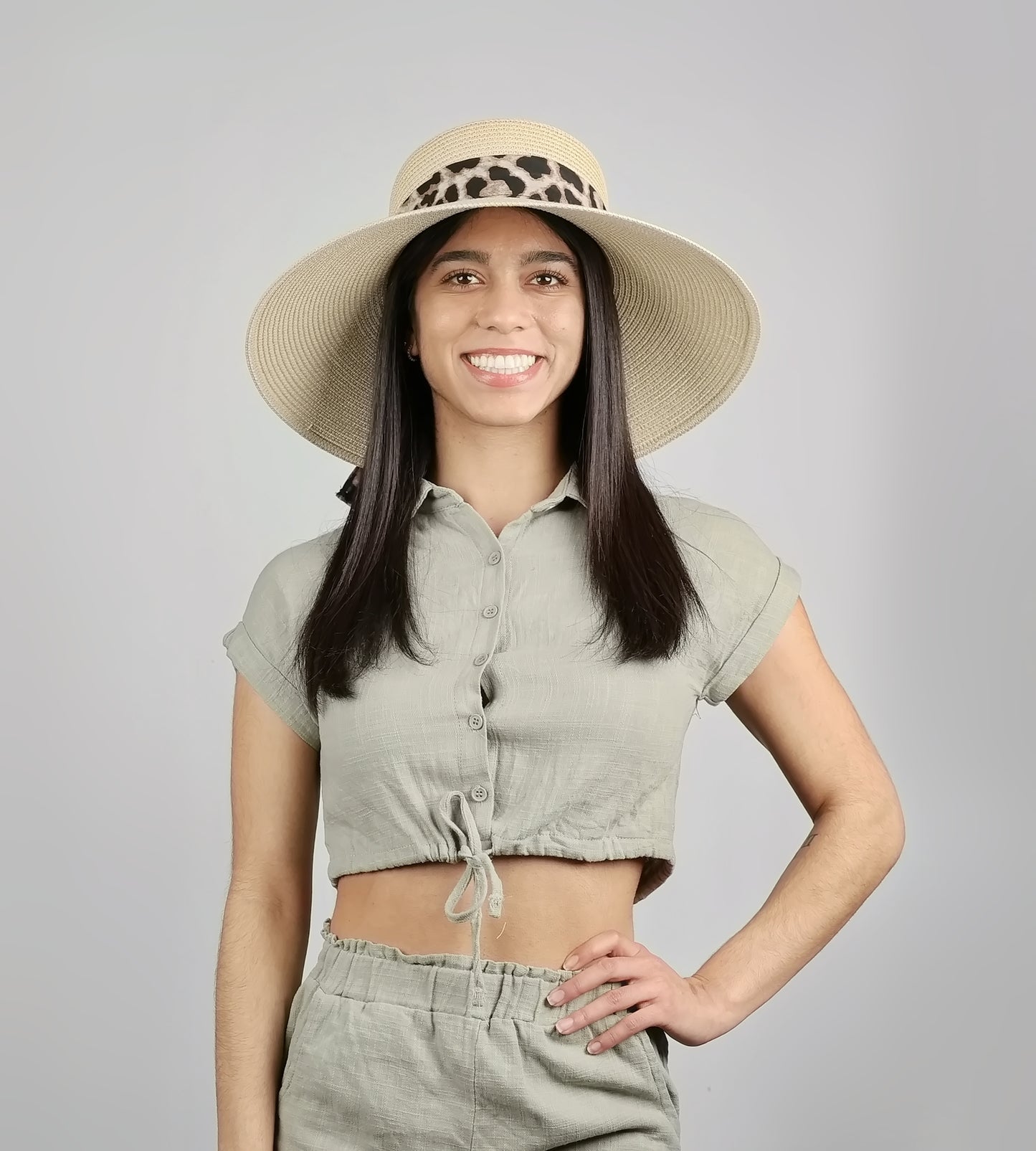 LEOPARD BAND DOWN BRIM FLOPPY