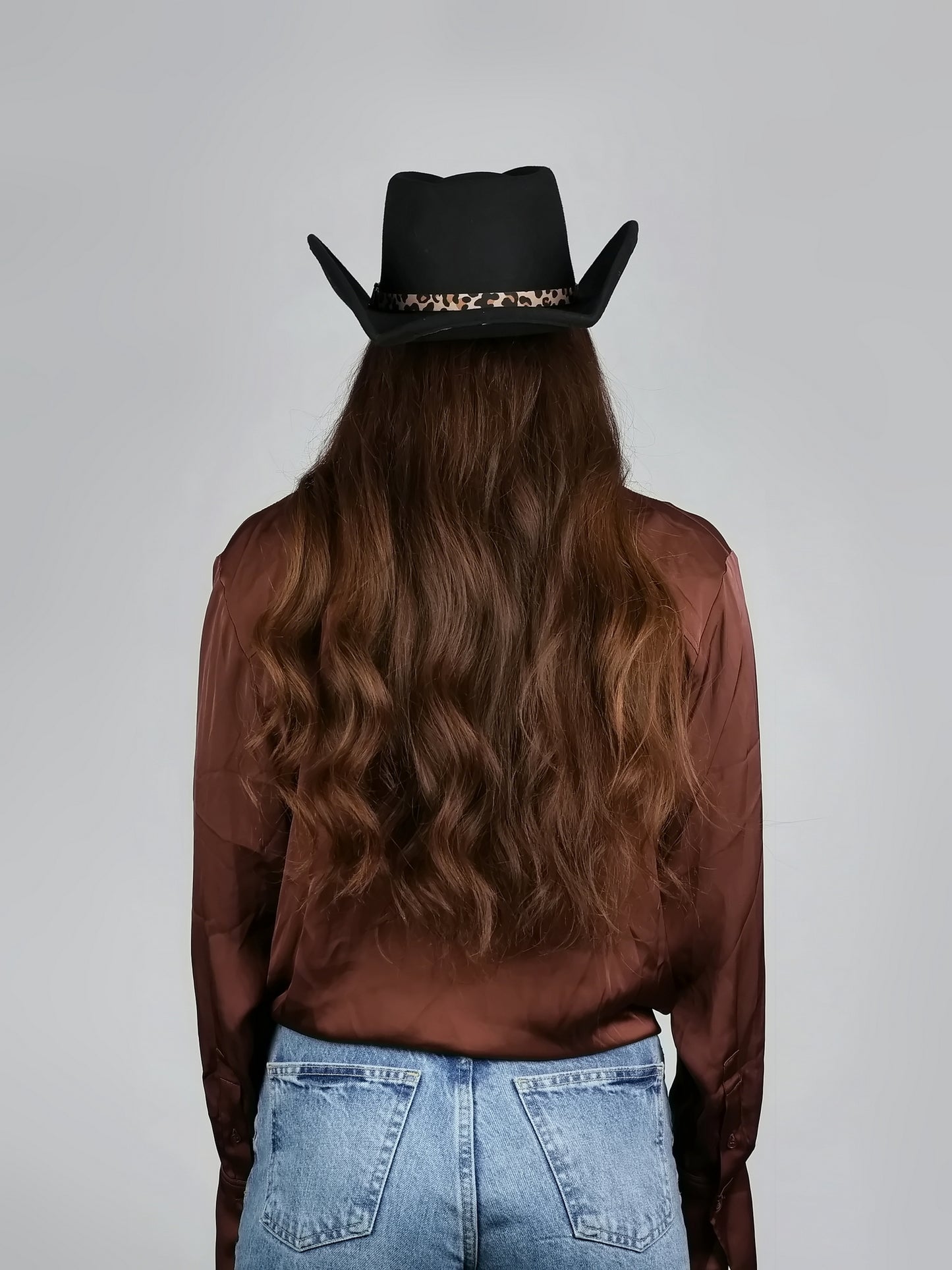 LEOPARD TRIM FELT COWBOY