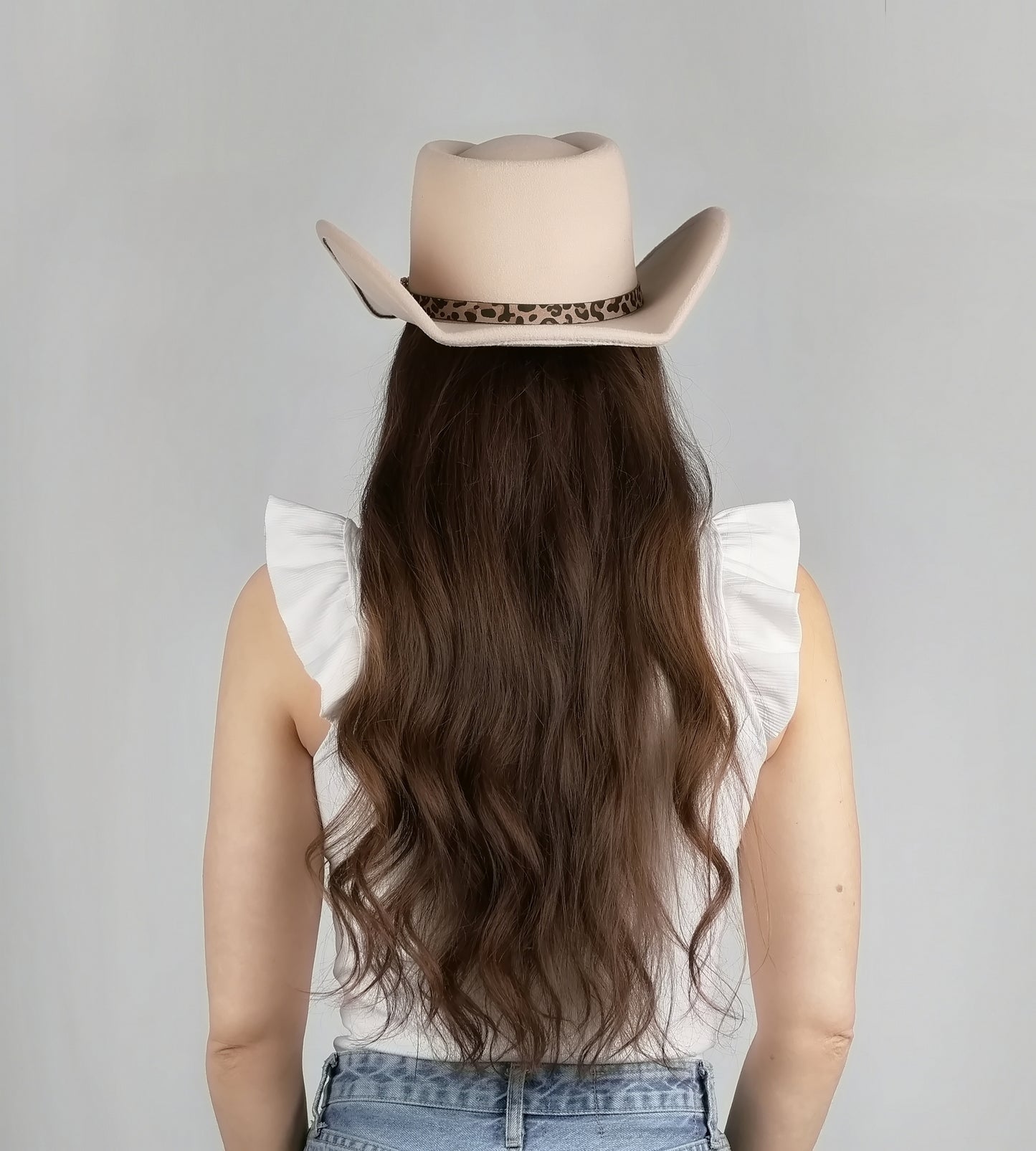 LEOPARD TRIM FELT COWBOY