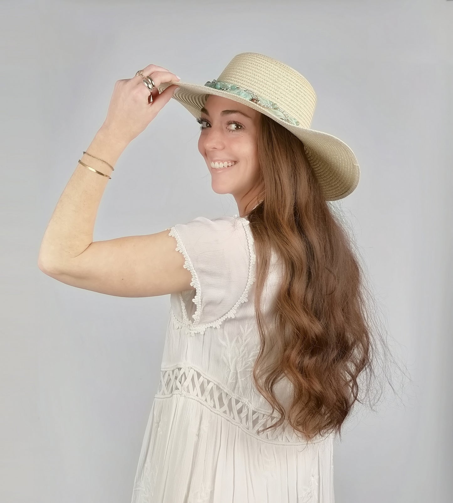 DECORATIVE TRIM FLOPPY HAT