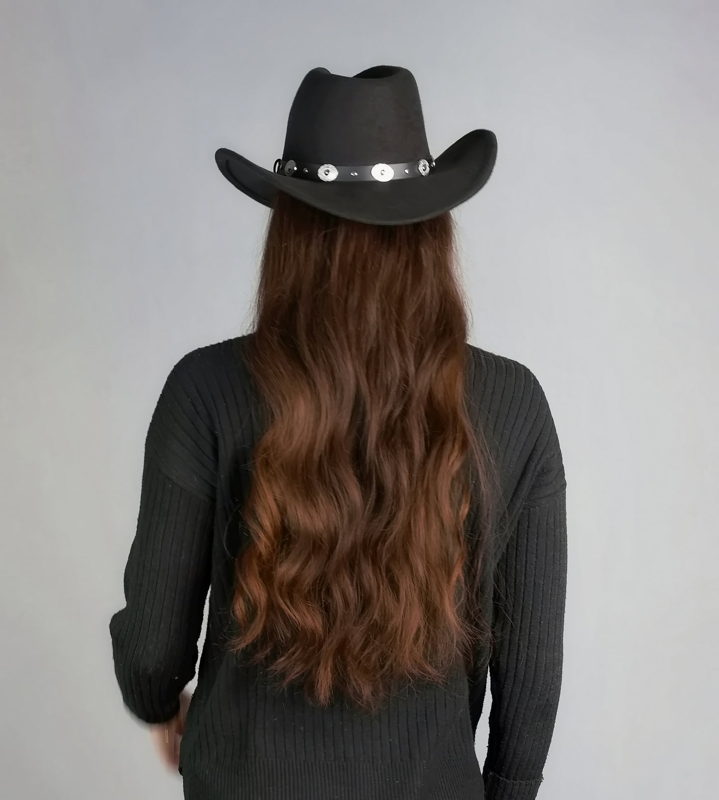 SILVER METAL TRIM FELT COWBOY