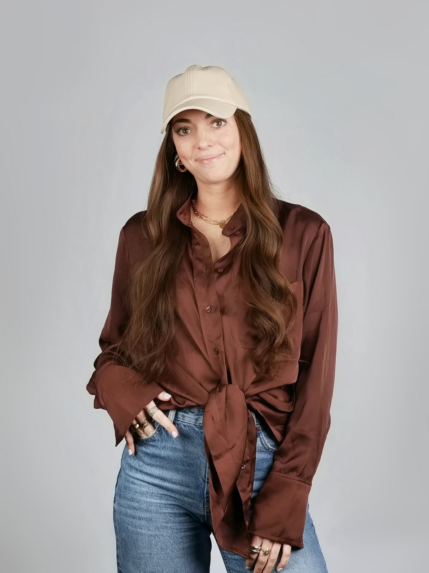 FAUX LEATHER BASEBALL HAT