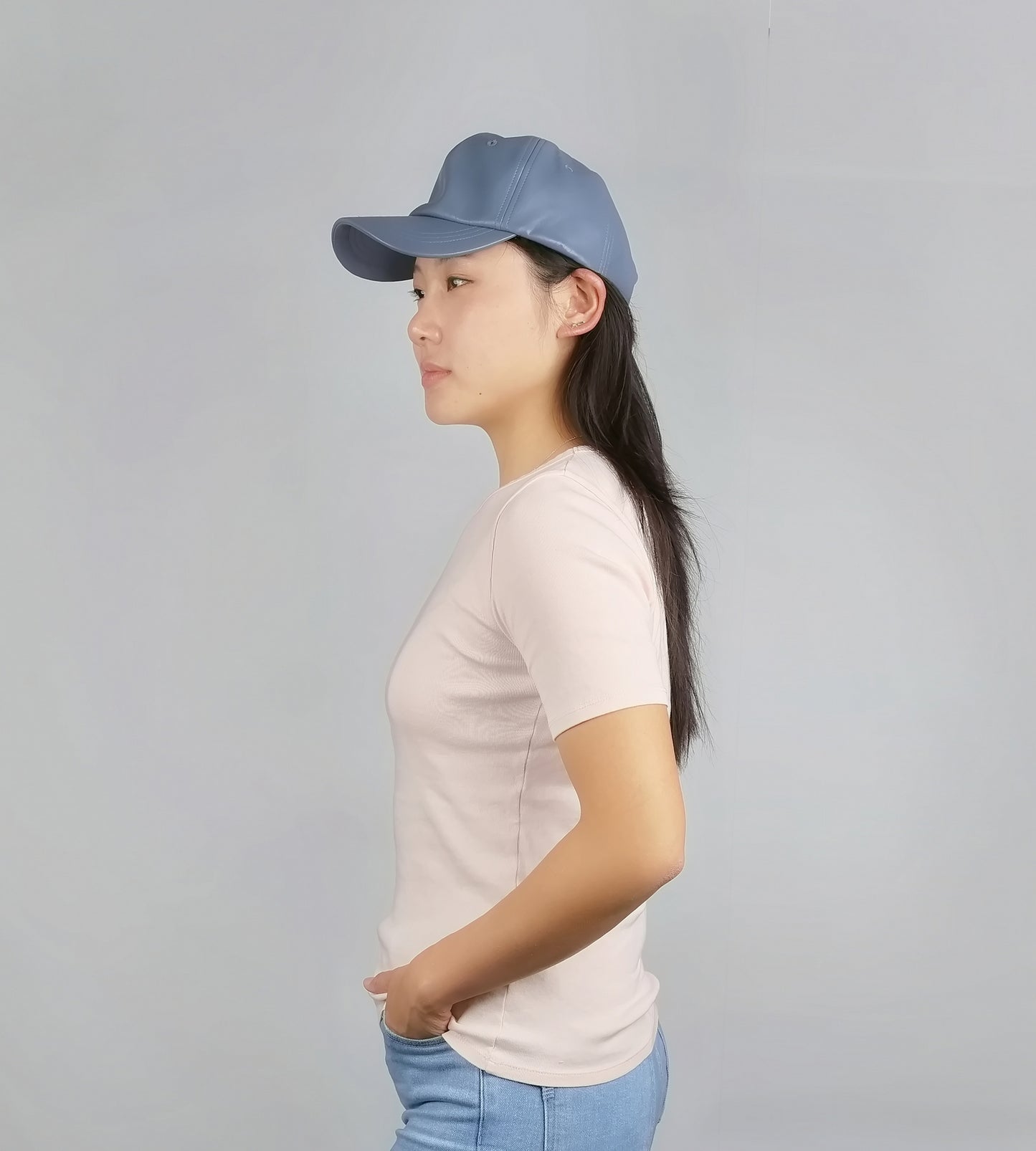 FAUX LEATHER BASEBALL HAT