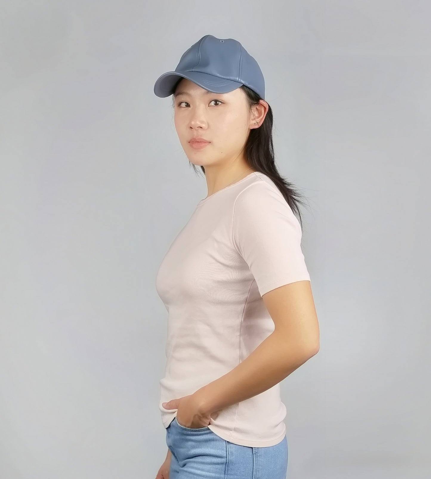 FAUX LEATHER BASEBALL HAT