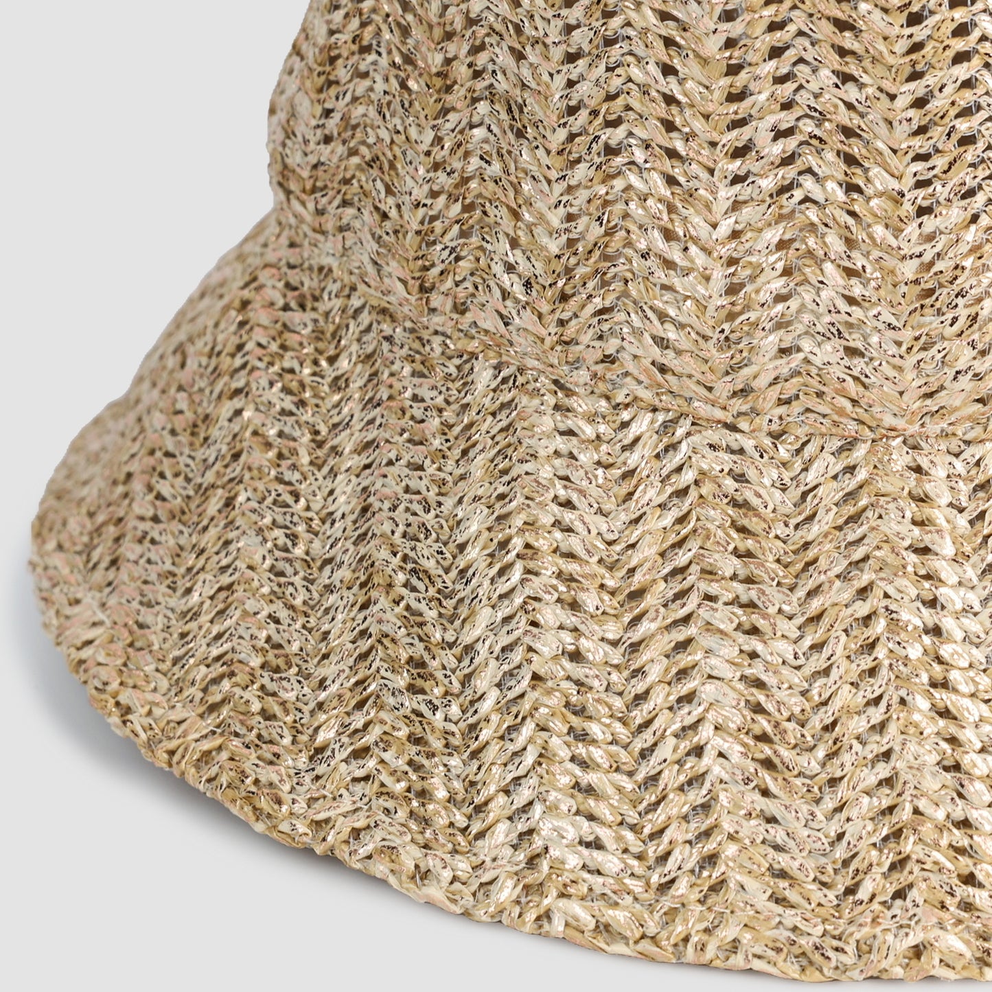 METALLIC STRAW BUCKET HAT