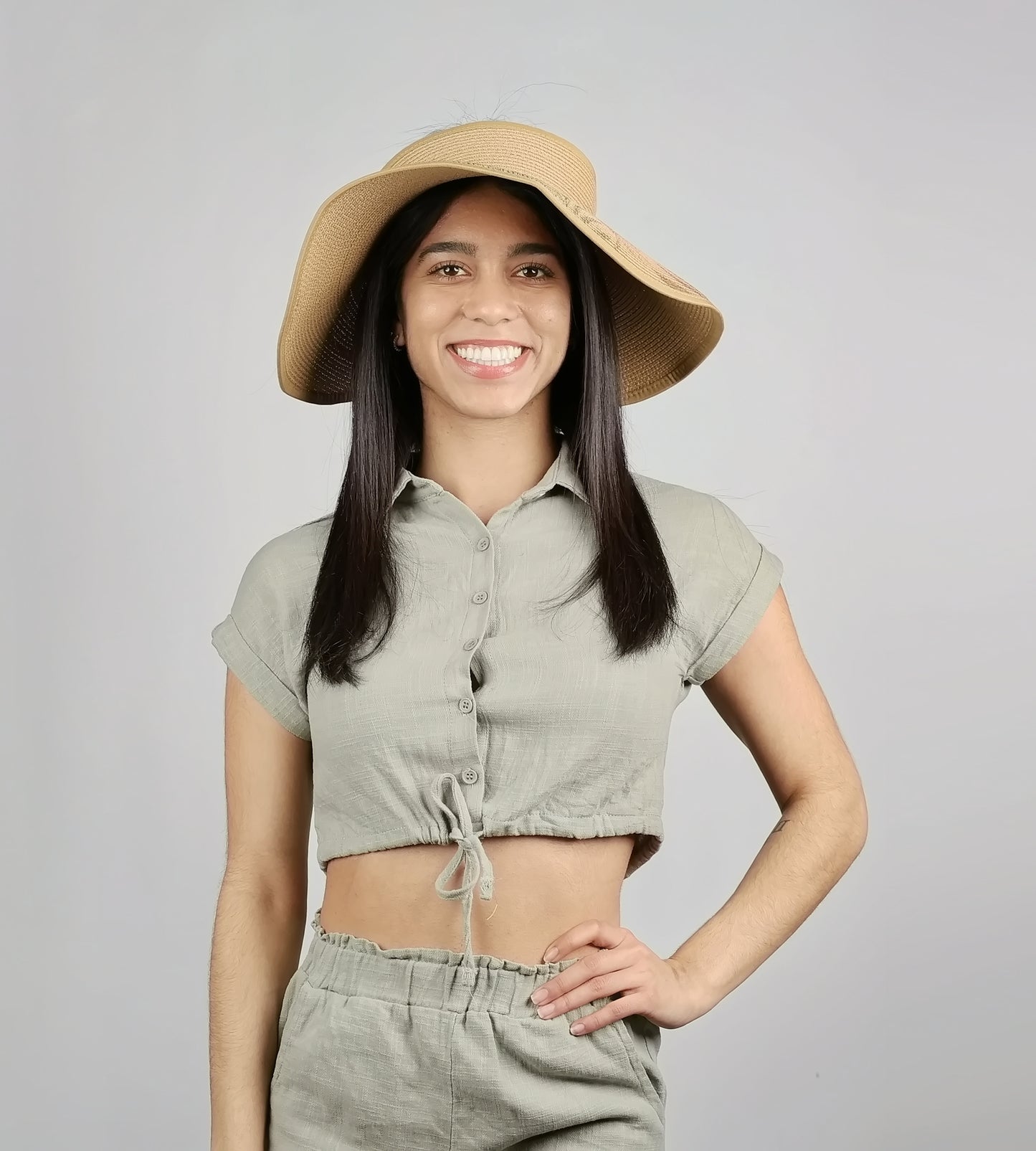 PALM PRINTED ROLL-UP VISOR