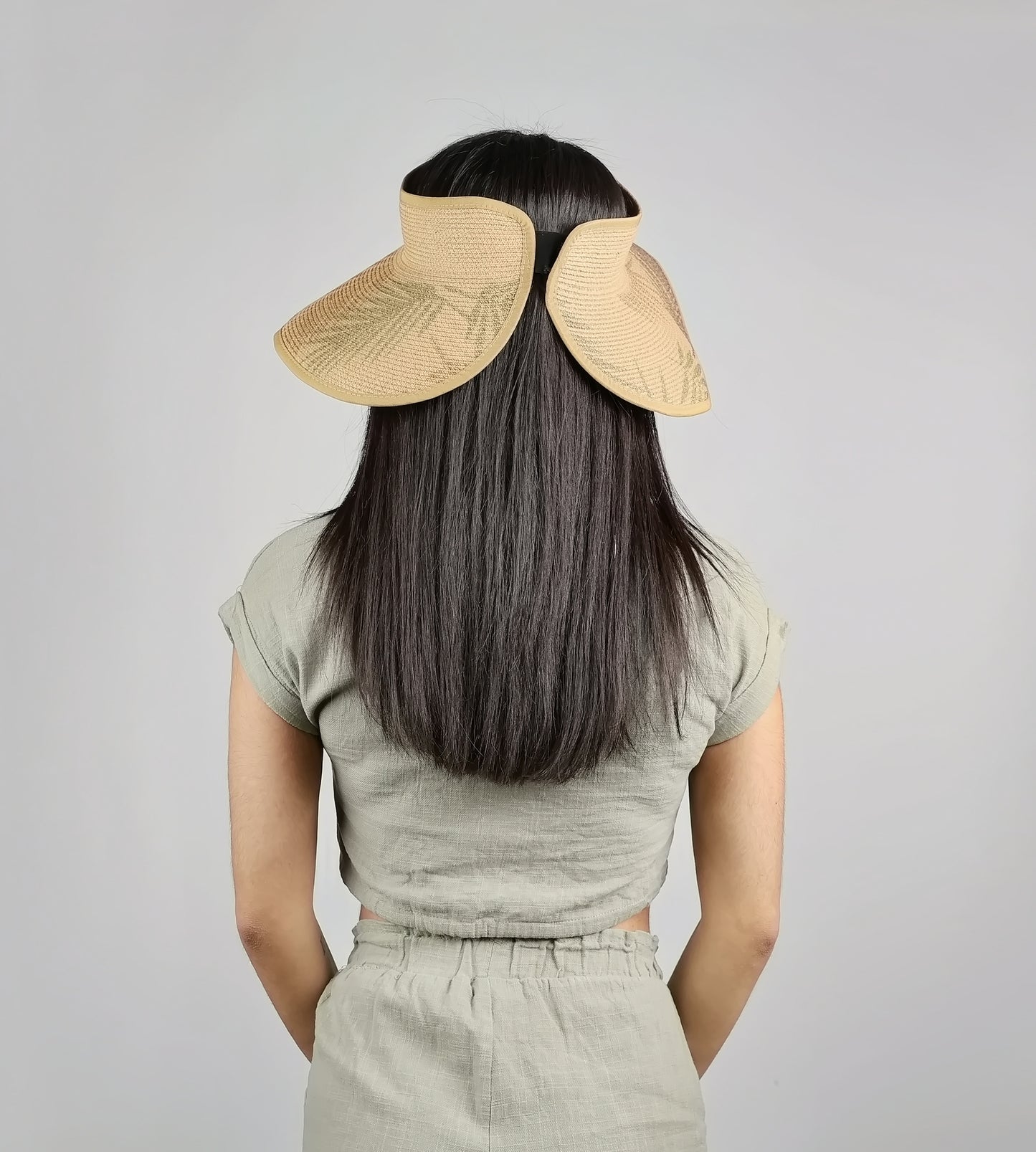 PALM PRINTED ROLL-UP VISOR