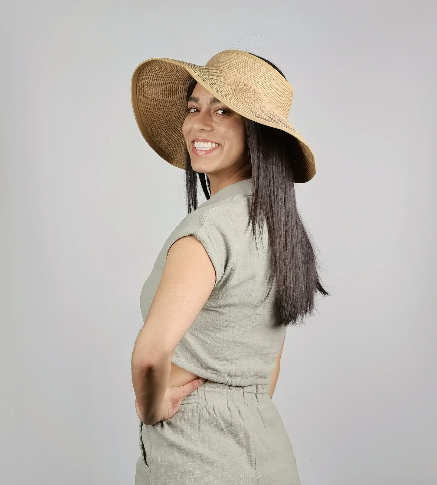 PALM PRINTED ROLL-UP VISOR