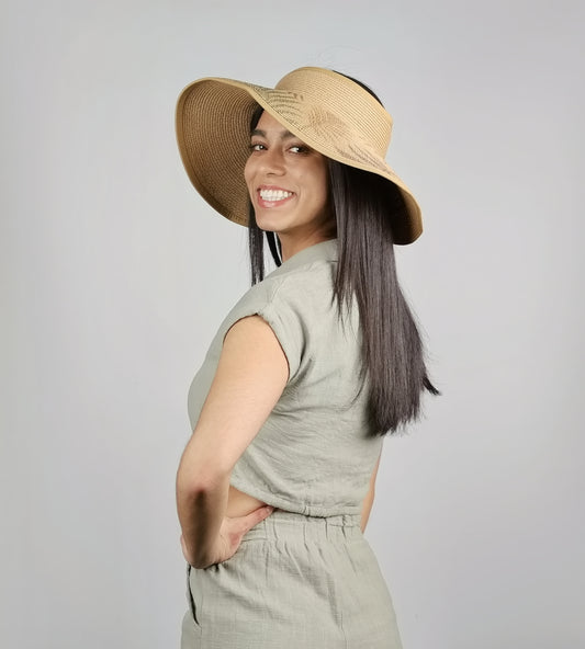 PALM PRINTED ROLL-UP VISOR