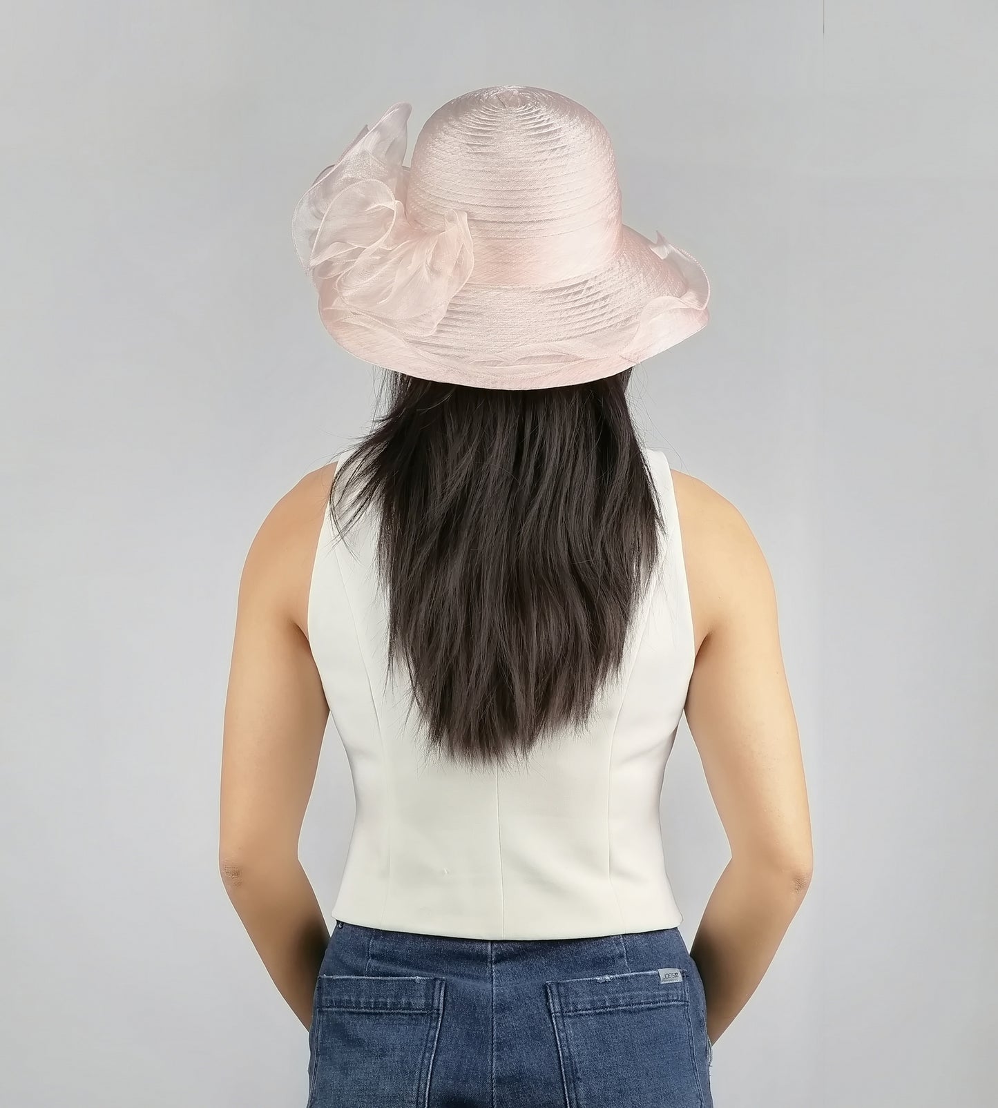 ORGANZA TRIM CHURCH DERBY HAT