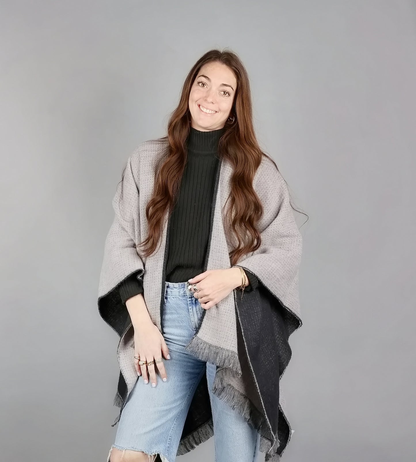 REVERSIBLE RUANA WRAP