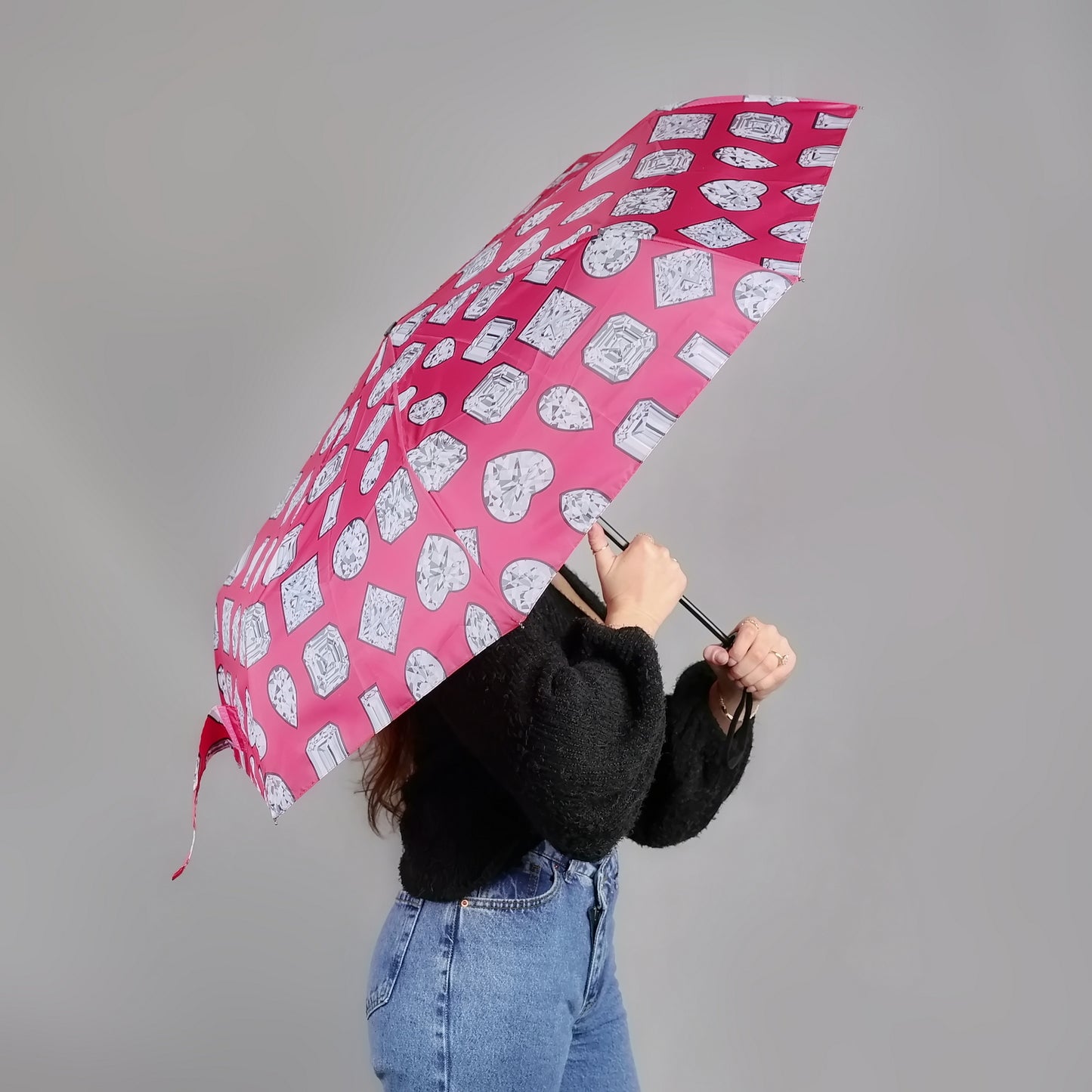 RAINING DIAMONDS FOLDABLE UMBRELLA