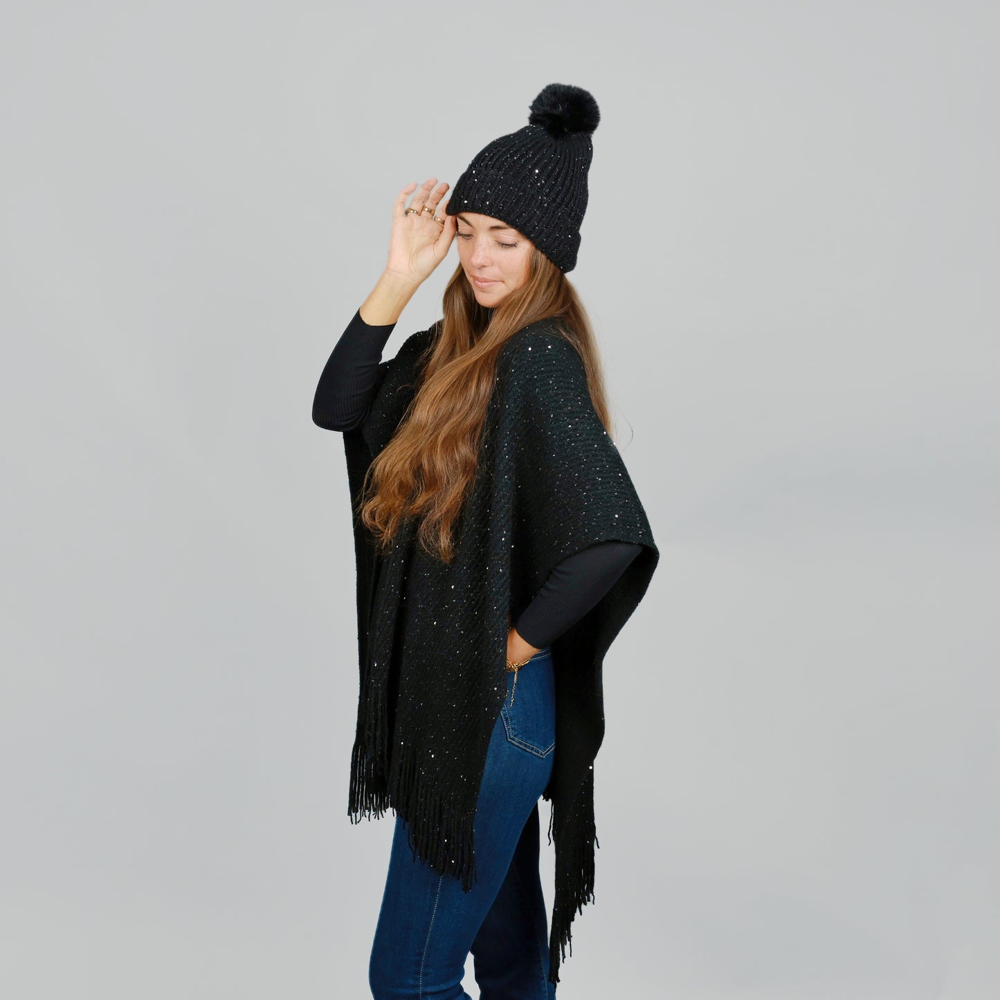 WISHING ON A STAR BEANIE AND RUANA SET