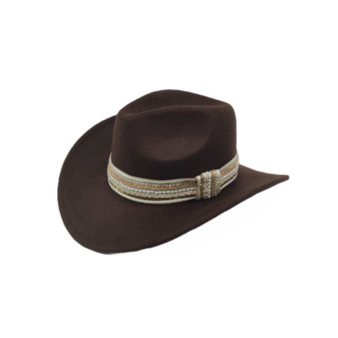 SEQUIN BAND TRIM FELT COWBOY