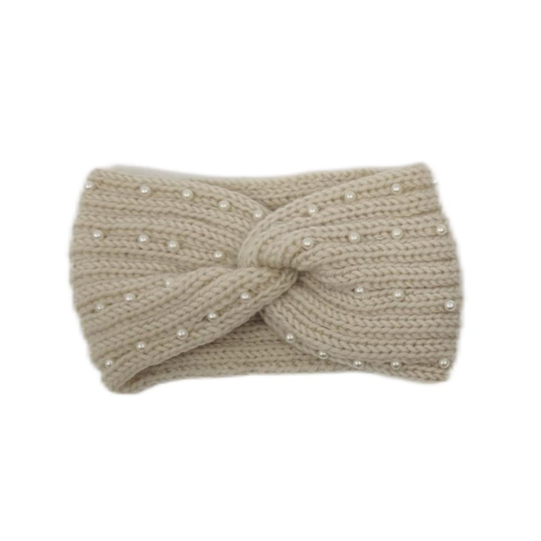PEARLS TWIST RIBBED  EARWARMER