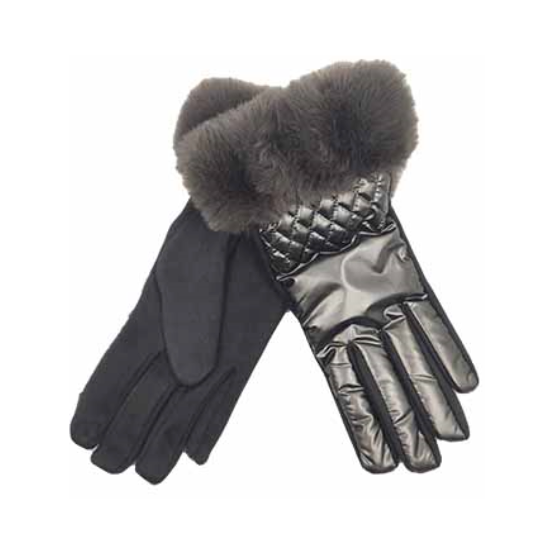 PUFFER QUILTED GLOVES SET