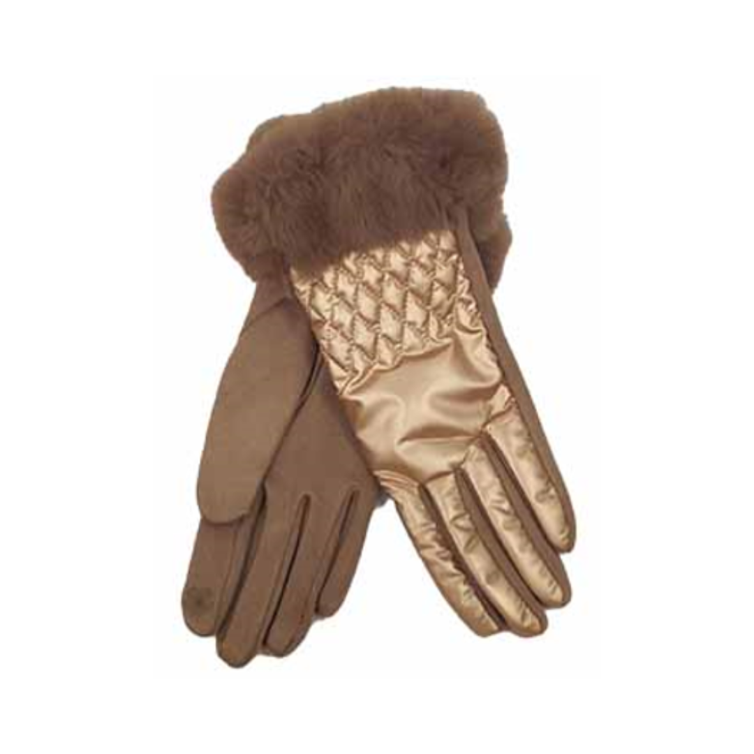 PUFFER QUILTED GLOVES SET