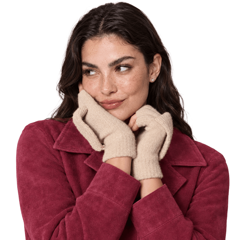 Busbee Style Cable Knit Pop Top Mittens