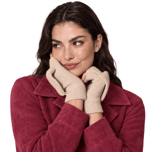Busbee Style Cable Knit Pop Top Mittens