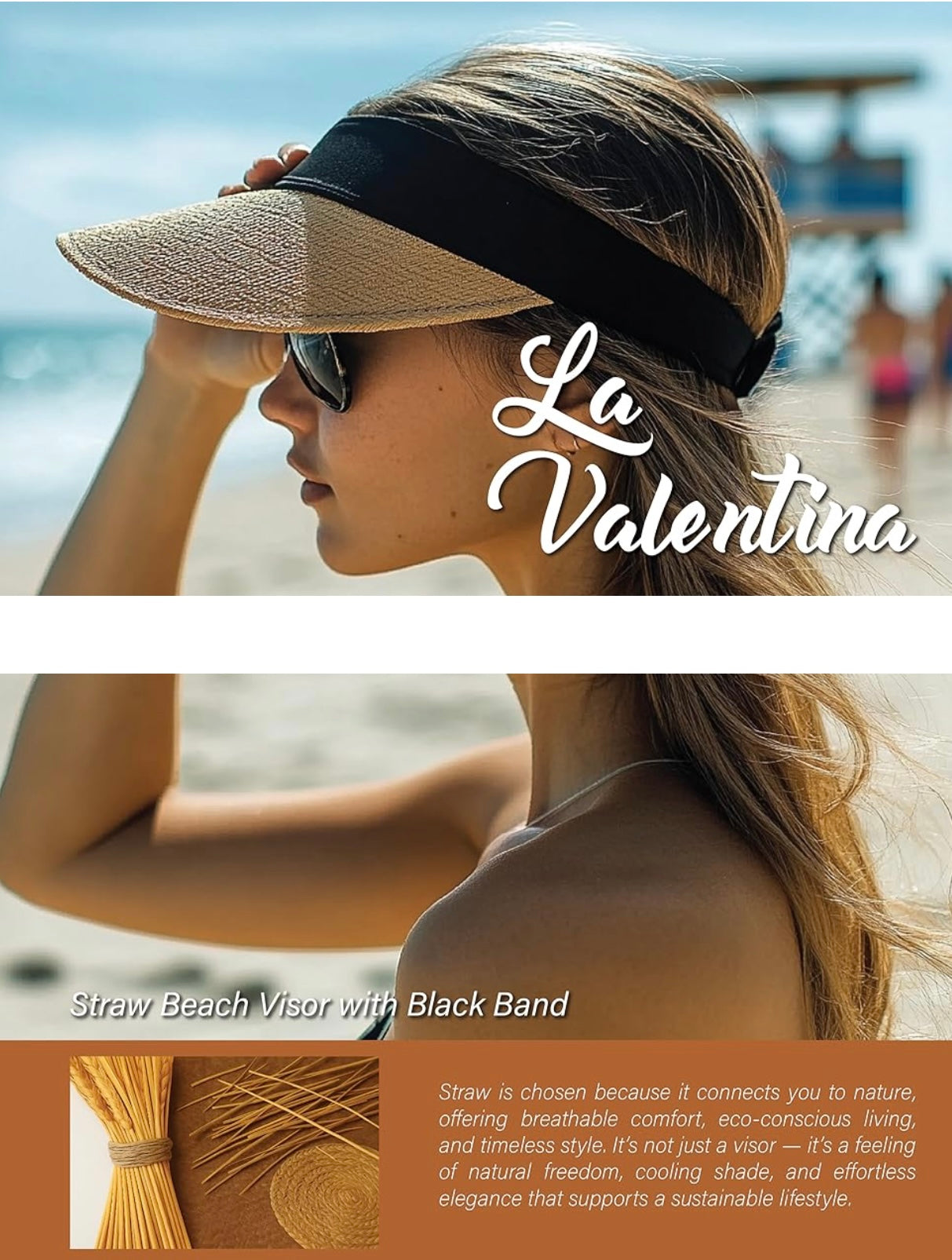 Brim Beach Foldable Straw Visor