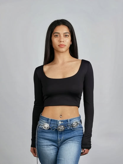 SILVER RHINESTONE CENTER CHAIN BELT