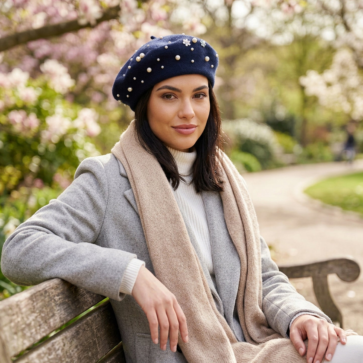Embellished Wool Beret