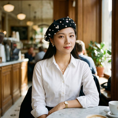 Embellished Wool Beret