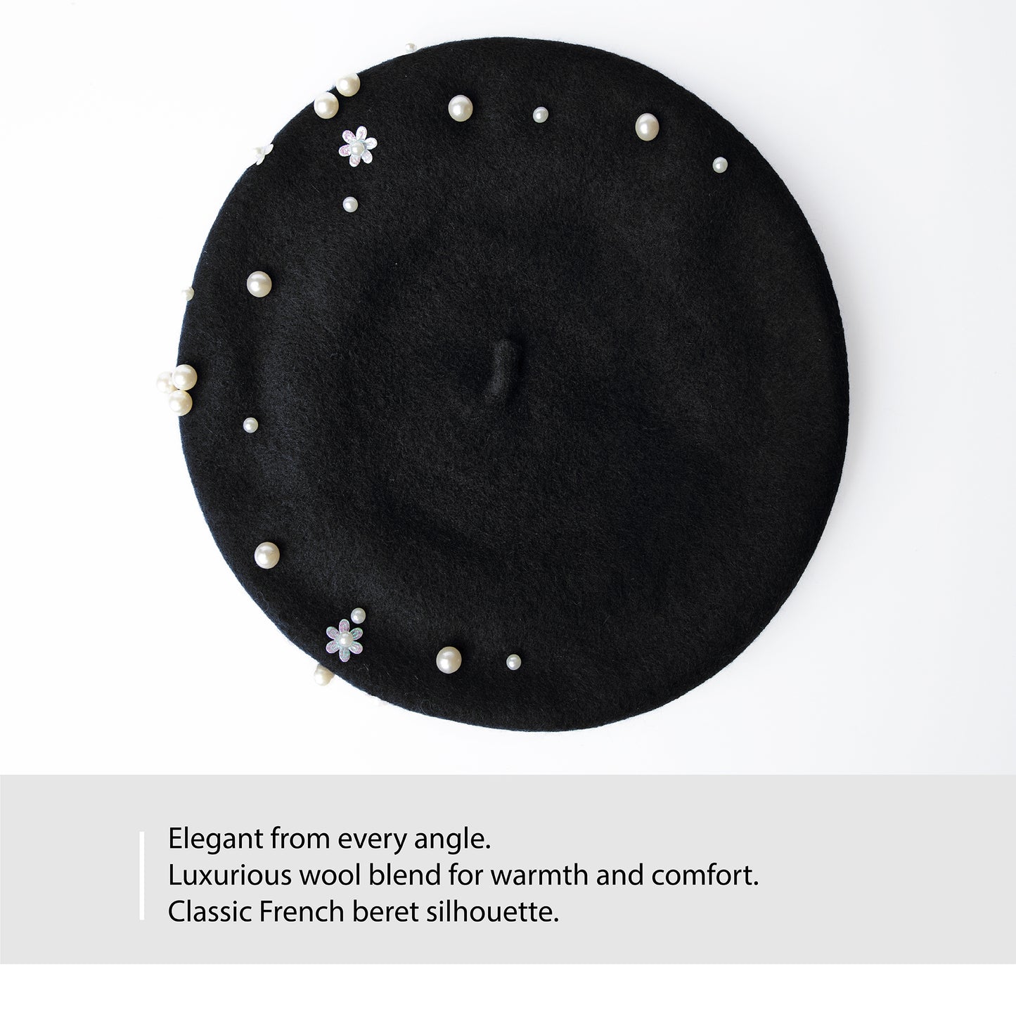 Embellished Wool Beret