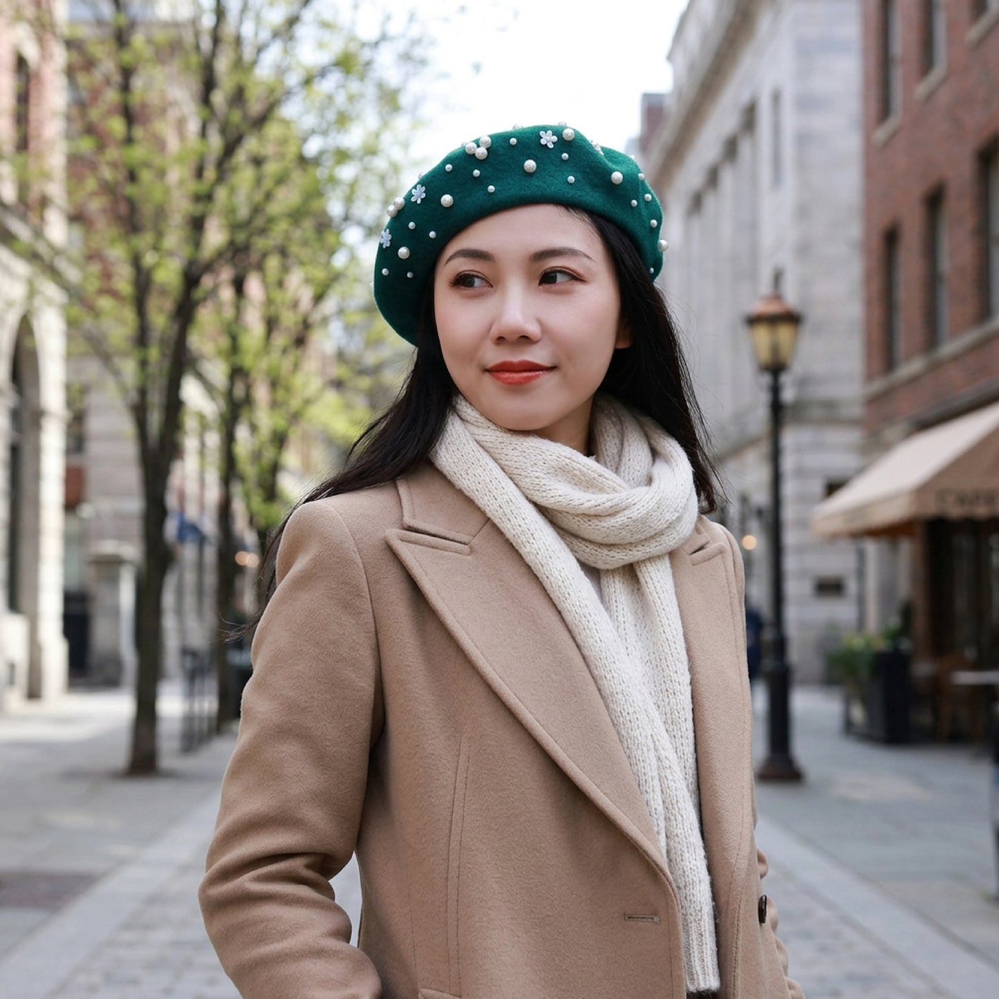 Embellished Wool Beret
