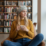 Embellished Wool Beret in Heathered-Grey