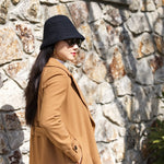 Knit Versatile Black Bucket Hat