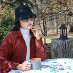 Knit Versatile Black Bucket Hat