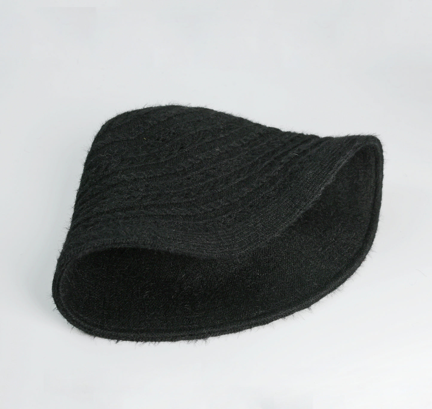 Knit Versatile Black Bucket Hat