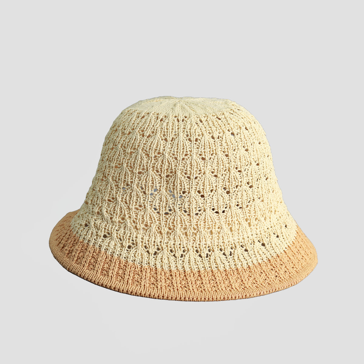 Luxury Two-Tone Crochet Bucket Hat with Interlocking Logo Woven 2-Tone Crochet Bucket Hat – LaValentinanyc.com main image 2
