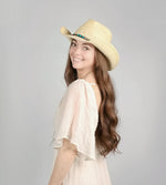 CLASSIC BAND STRAW COWBOY HAT