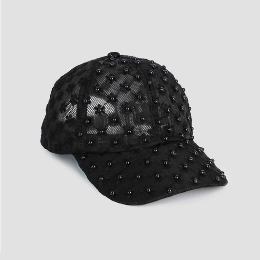 BLACK PEARL FLOWER BASEBALL HAT