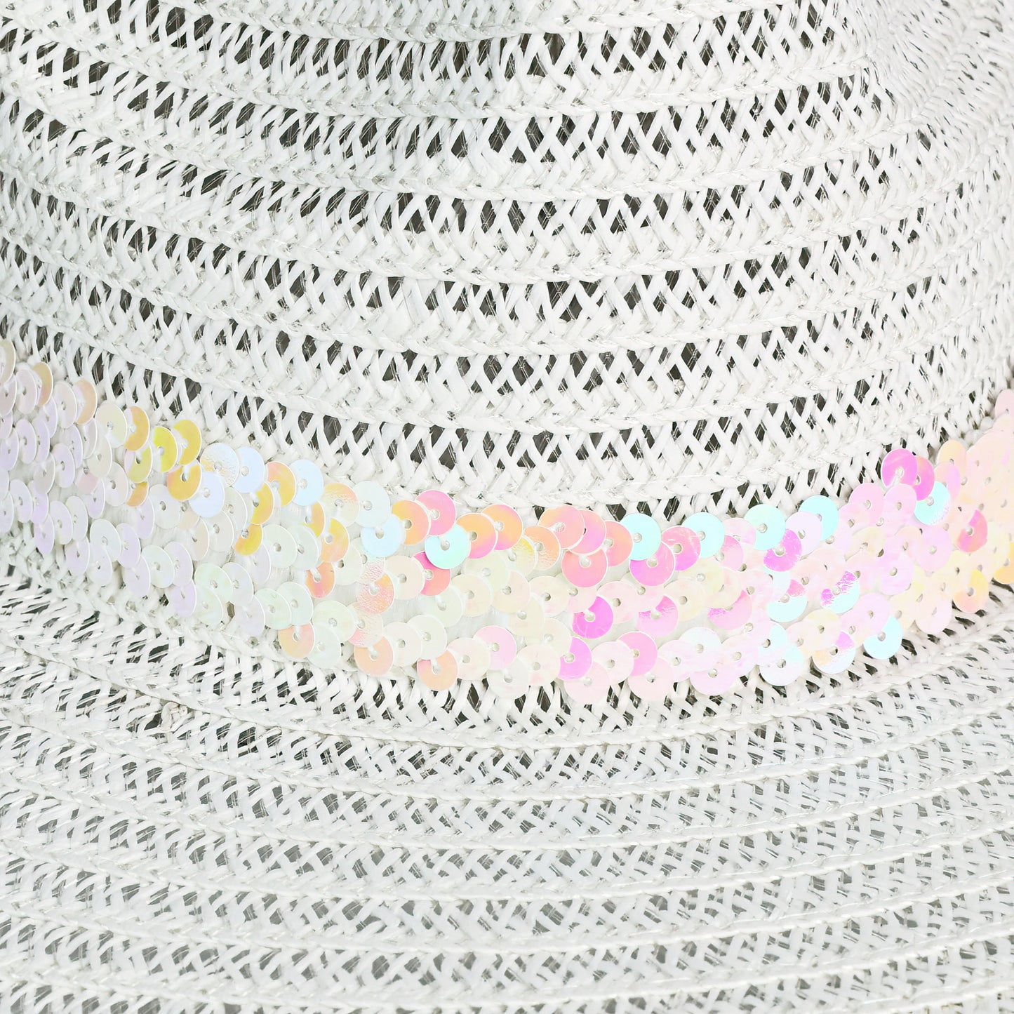 SEQUIN TRIM PANAMA HAT