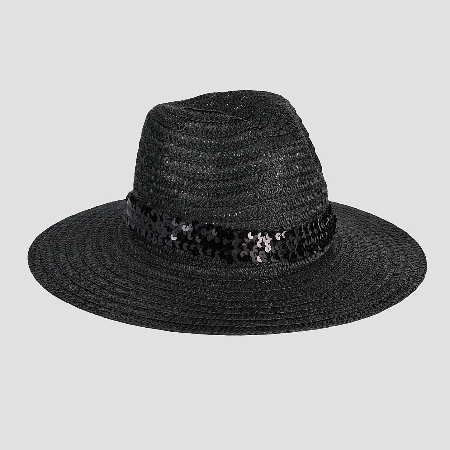 SEQUIN TRIM PANAMA HAT