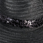 SEQUIN TRIM PANAMA HAT