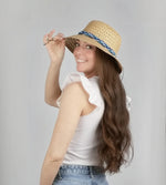 BRAID TRIM STRAW BUCKET CLOCHE HAT