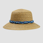 BRAID TRIM STRAW BUCKET CLOCHE HAT