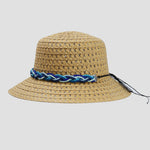 BRAID TRIM STRAW BUCKET CLOCHE HAT