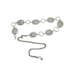 SILVER RHINESTONE CENTER CHAIN BELT