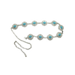 TURQ SILVER CHAIN BELT