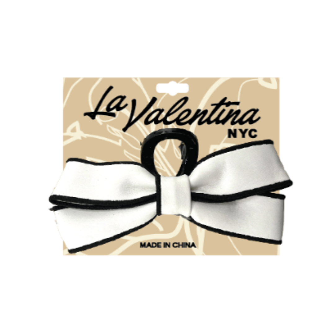 1pk Black/White Bow Claw